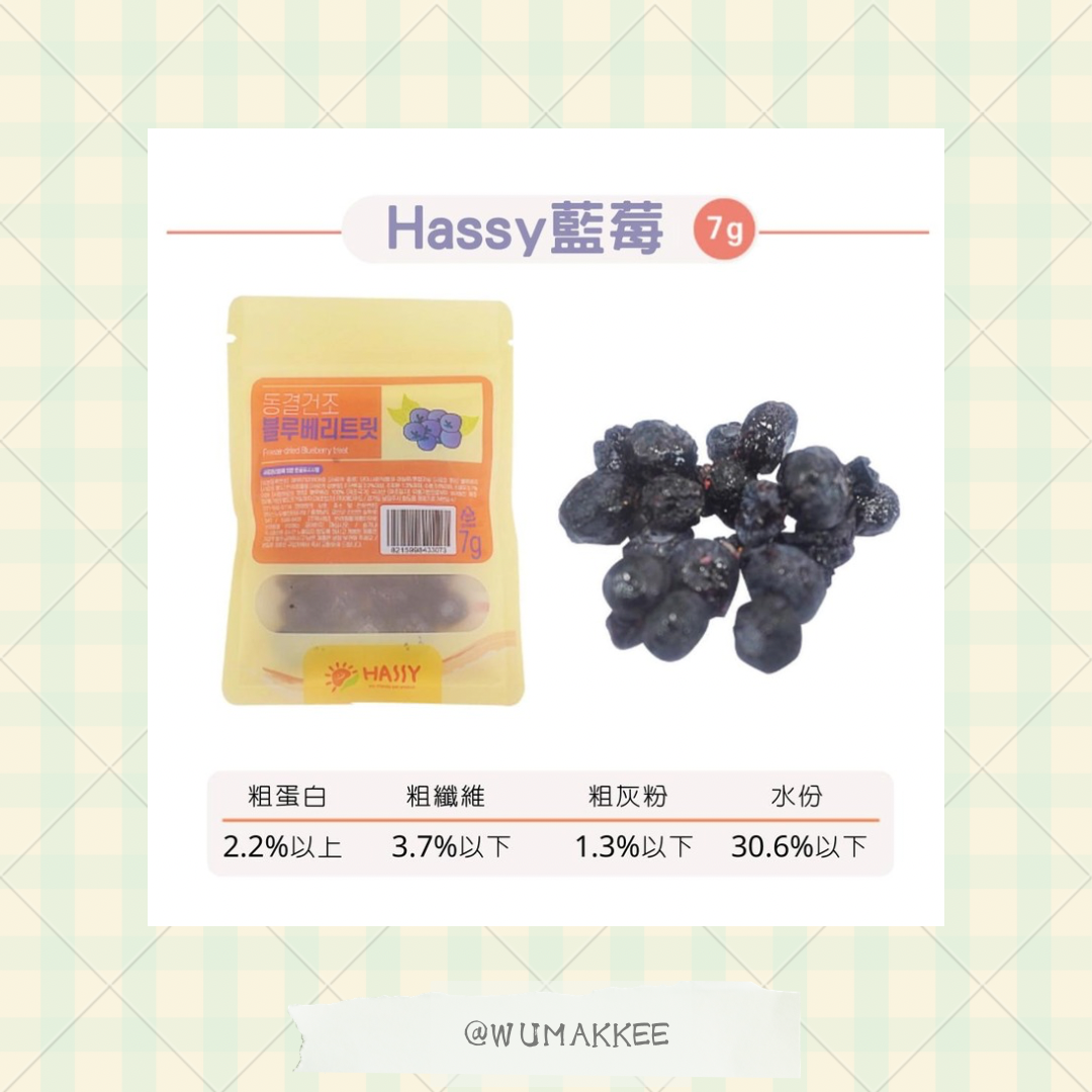 🆕韓國產 HASSY 凍乾水果系列 天然藍莓 7g
